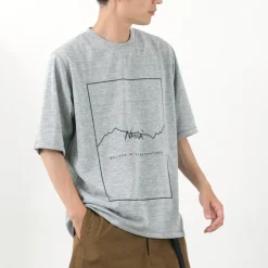 NANGA T-Shirts^/ Dry Mix Frame Logo Tee