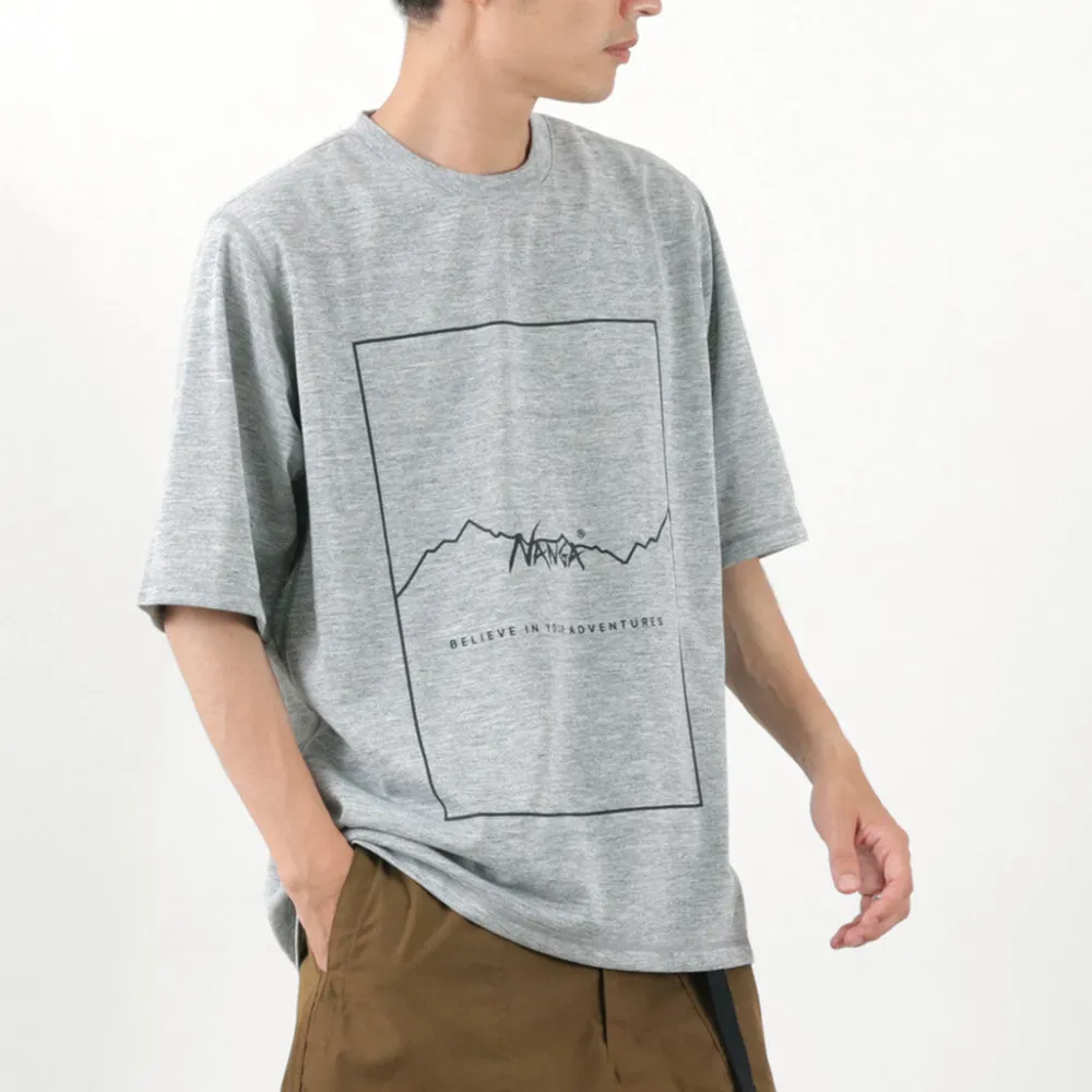 NANGA T-Shirts^/ Dry Mix Frame Logo Tee