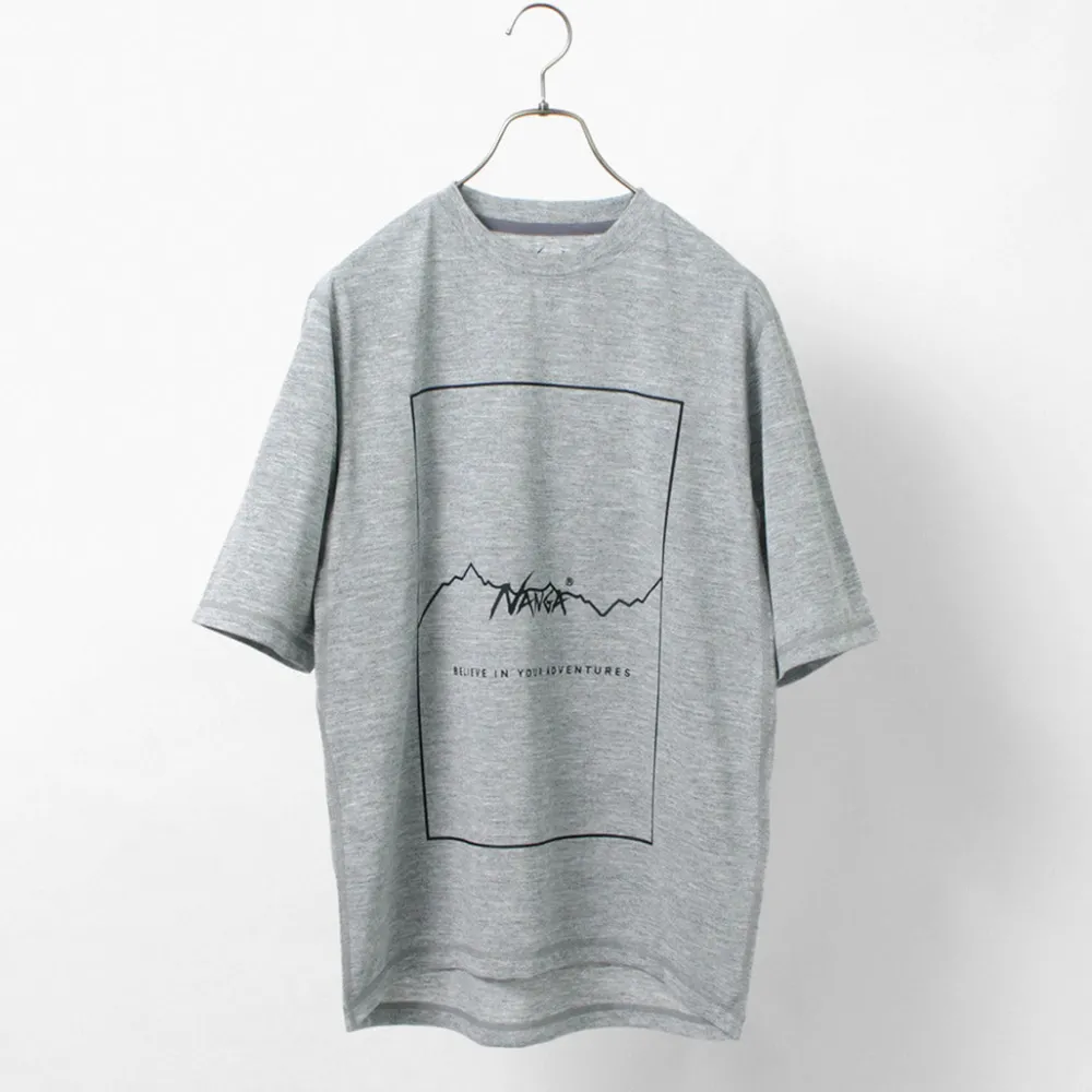 NANGA T-Shirts^/ Dry Mix Frame Logo Tee