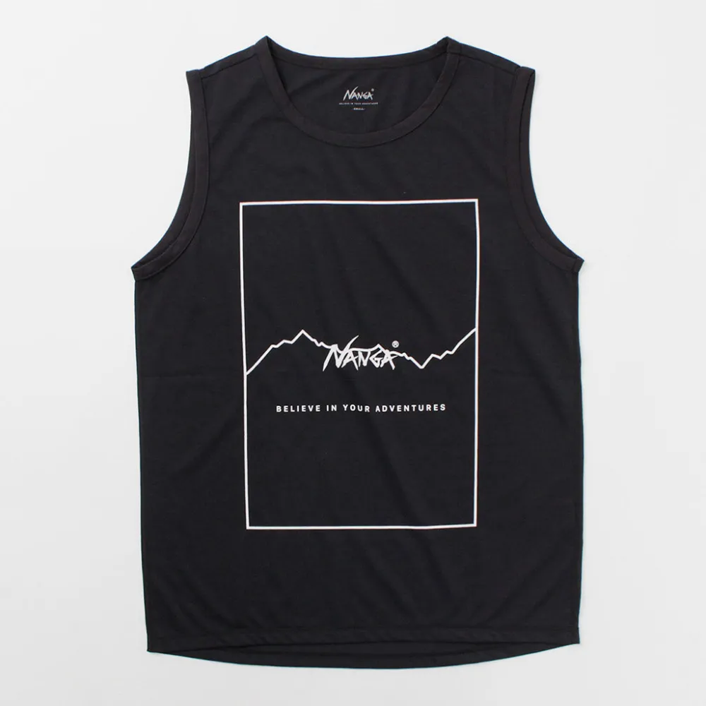 NANGA T-Shirts^/ Dry mix frame logo tank top T-shirt