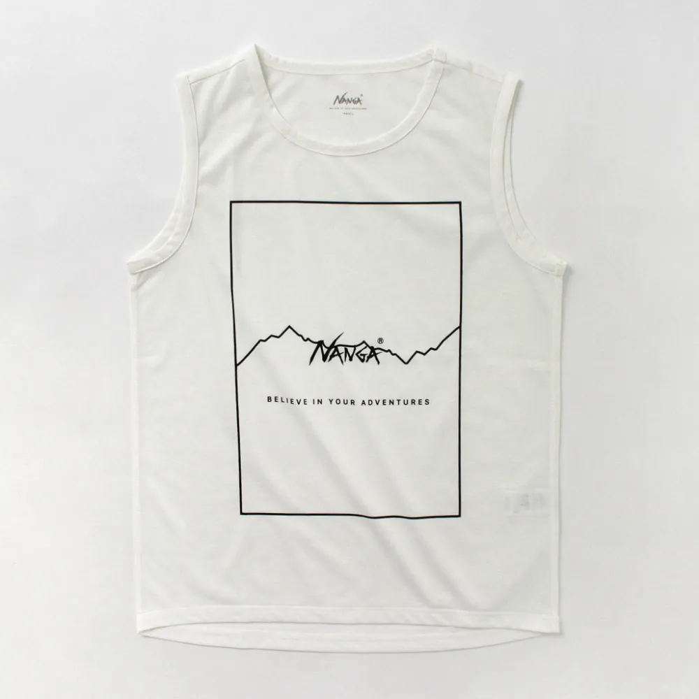 NANGA T-Shirts^/ Dry mix frame logo tank top T-shirt