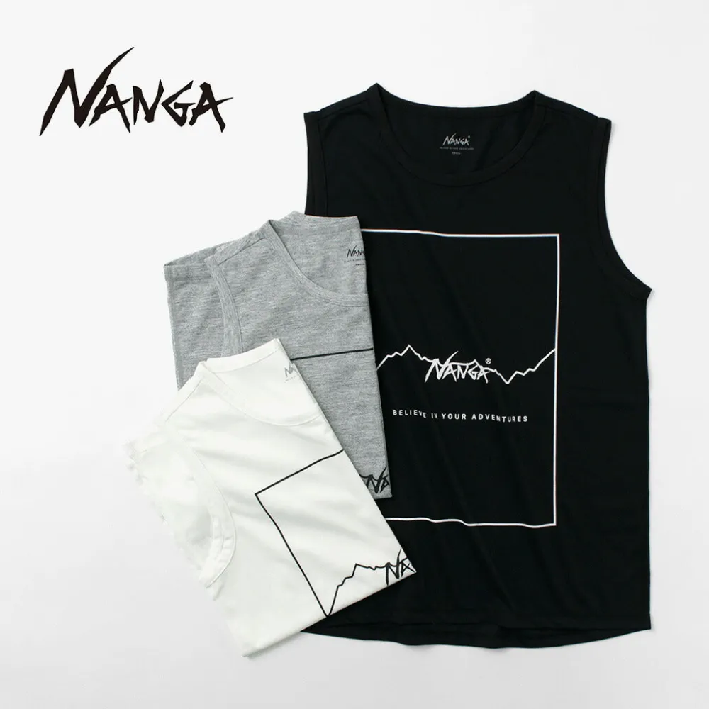 NANGA T-Shirts^/ Dry mix frame logo tank top T-shirt