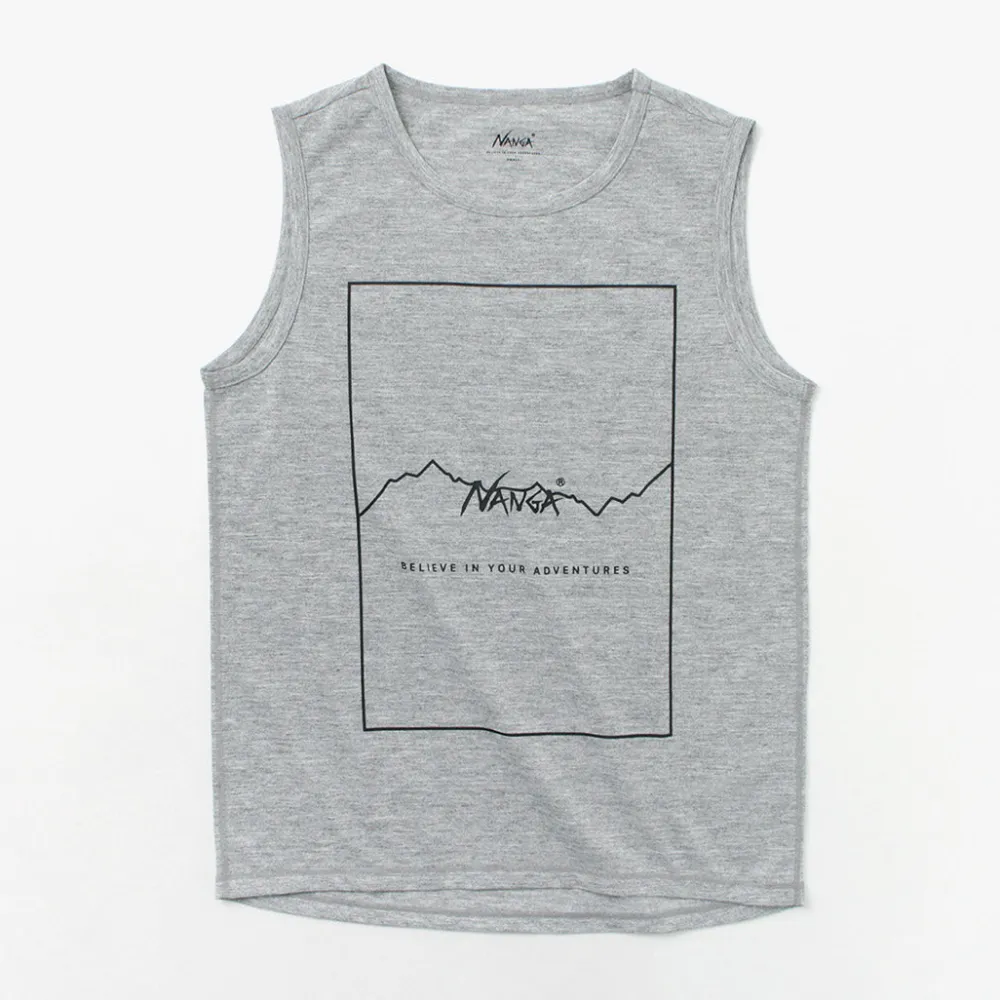 NANGA T-Shirts^/ Dry mix frame logo tank top T-shirt