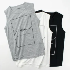 NANGA T-Shirts^/ Dry mix frame logo tank top T-shirt