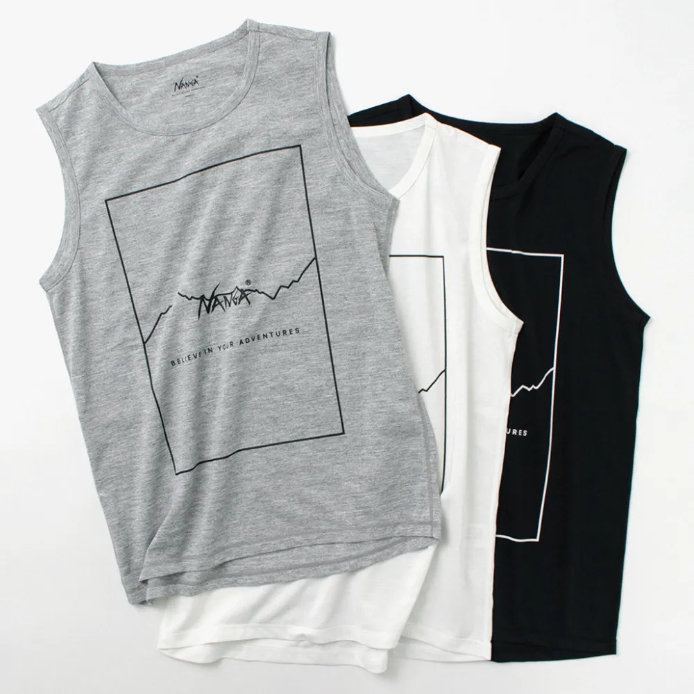 NANGA T-Shirts^/ Dry mix frame logo tank top T-shirt