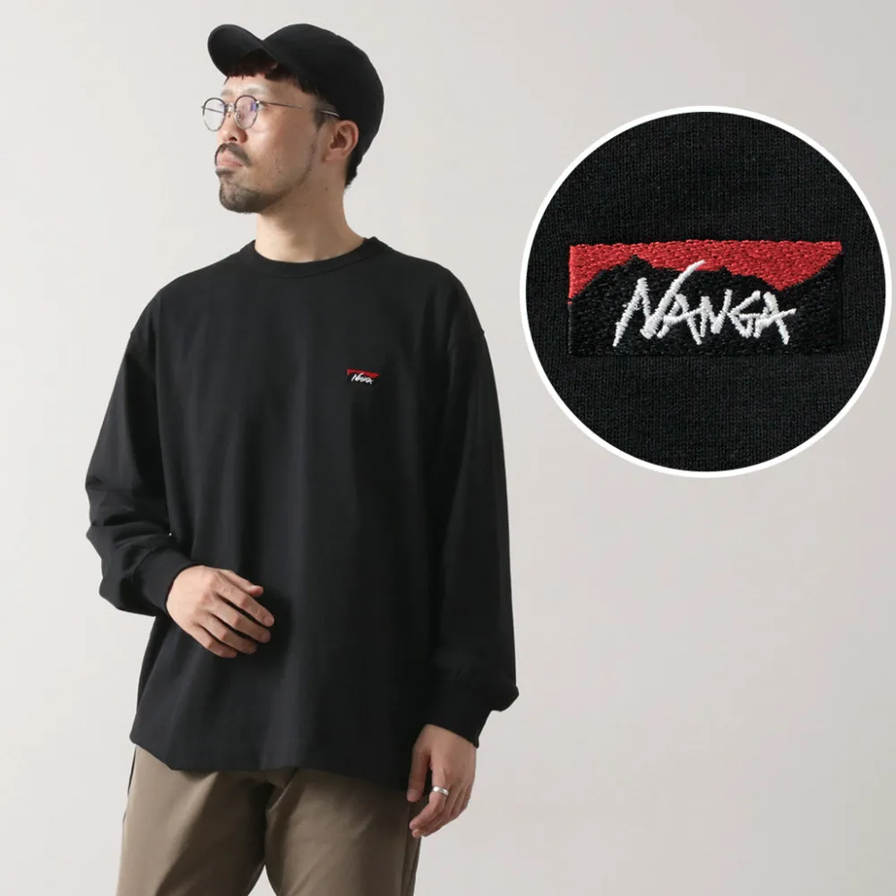 NANGA T-Shirts^/ Eco Hybrid Box Logo Embroidery Long Sleeve T-Shirt