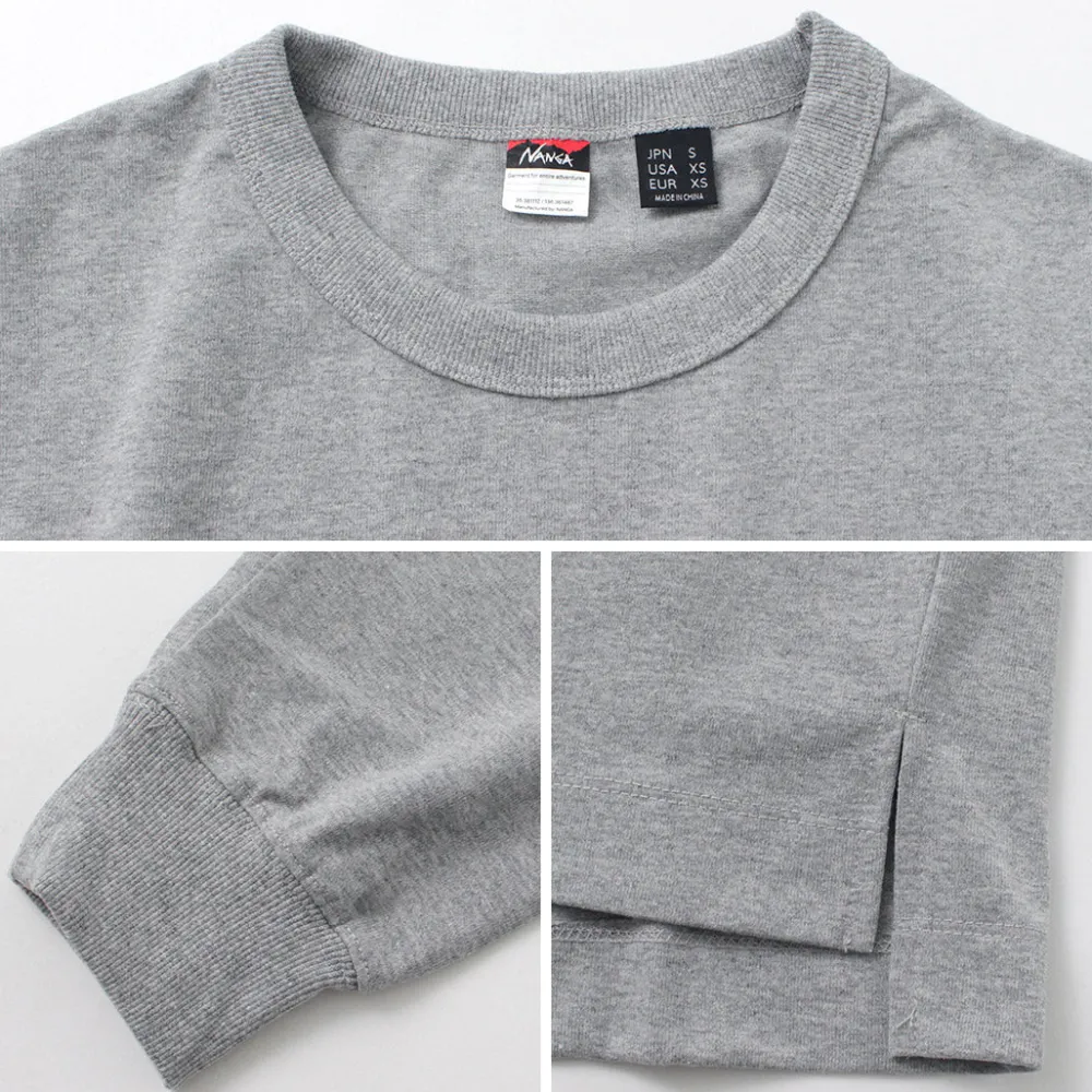 NANGA T-Shirts^/ Eco Hybrid Box Logo Embroidery Long Sleeve T-Shirt