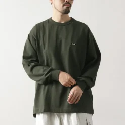 NANGA T-Shirts^/ Eco Hybrid Box Logo Embroidery Long Sleeve T-Shirt