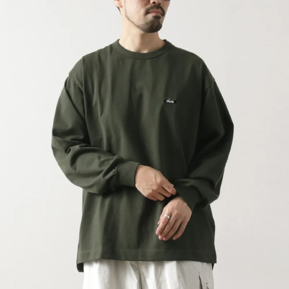 NANGA T-Shirts^/ Eco Hybrid Box Logo Embroidery Long Sleeve T-Shirt