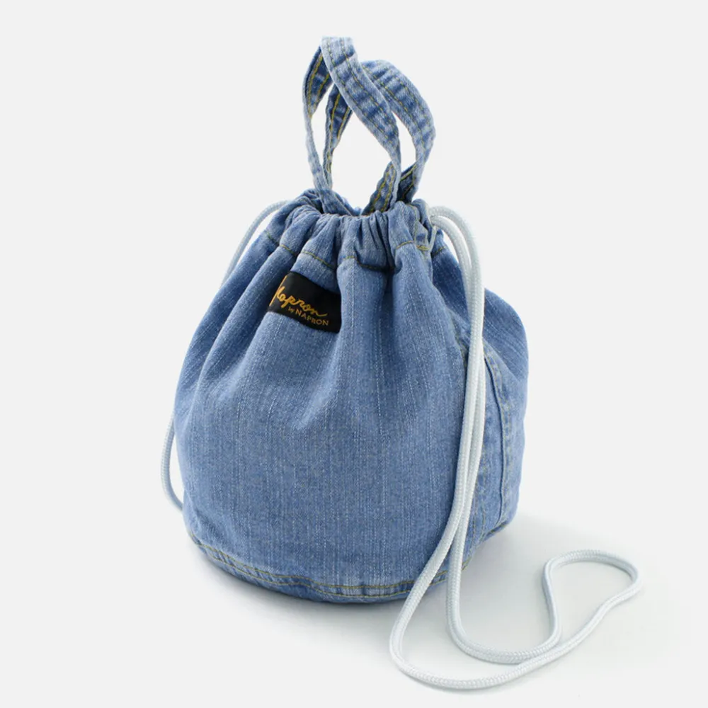 NAPRON Tote Bags^/ 8oz Bleached Denim Patient Bag Small 5L lightblue
