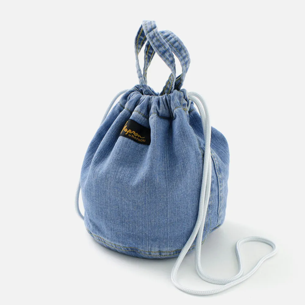 NAPRON Tote Bags^/ 8oz Bleached Denim Patient Bag Small 5L lightblue