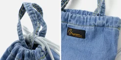 NAPRON Tote Bags^/ 8oz Bleached Denim Patient Bag Small 5L lightblue