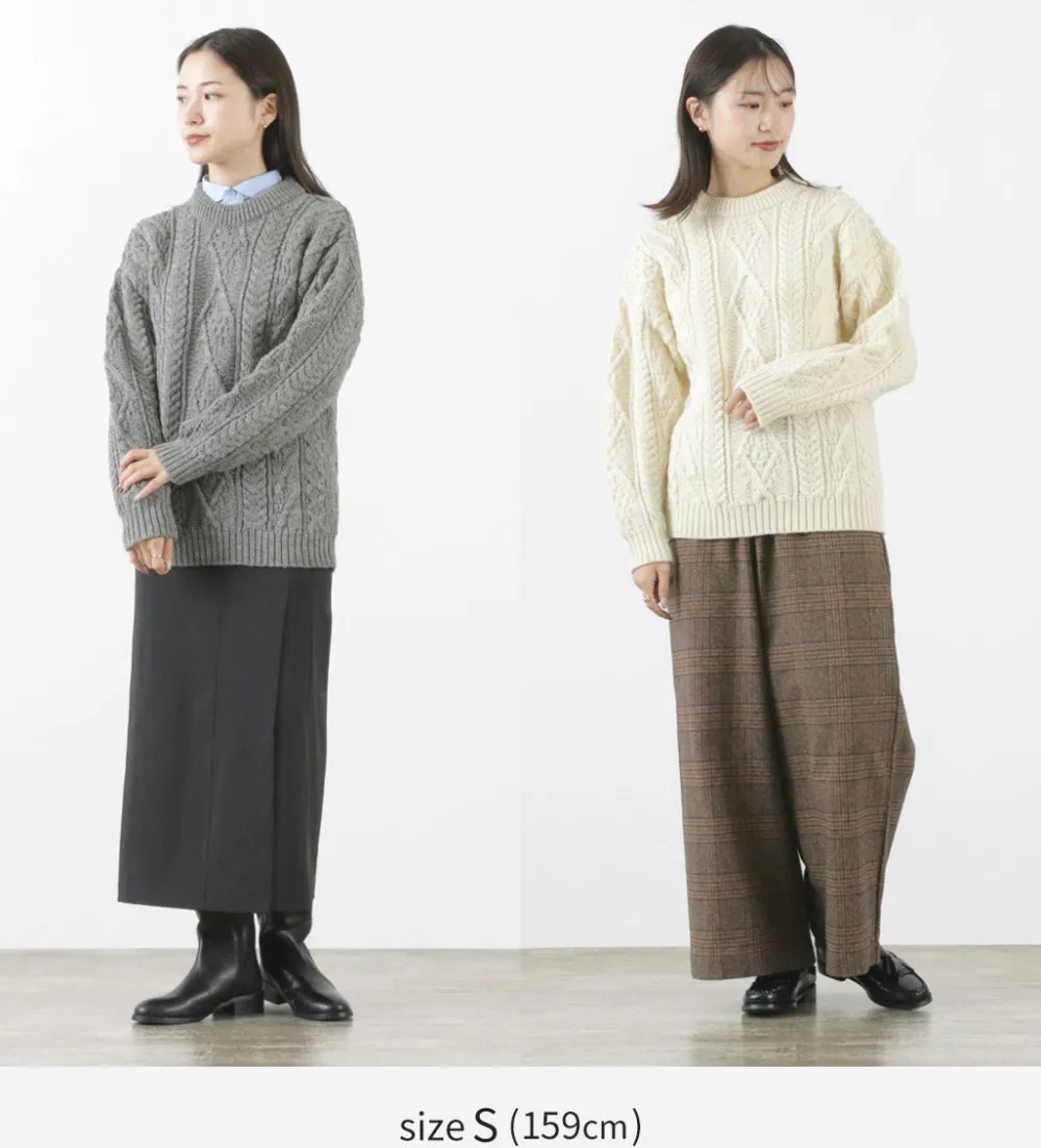 OLD DERBY KNITWEAR Knits^/ Aran Crew Pullover