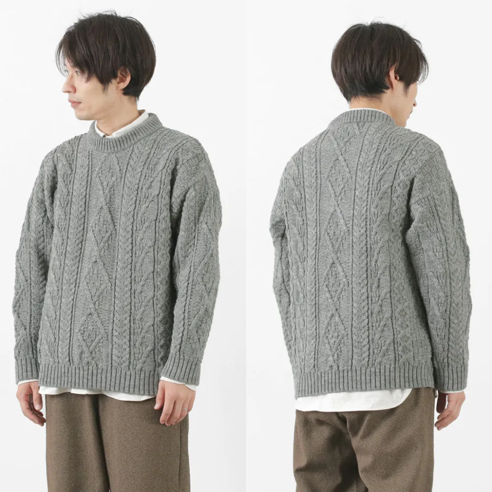 OLD DERBY KNITWEAR Knits^/ Aran Crew Pullover