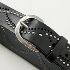 ORCIANI Belts^/ Bull Soft leather with micro studs black