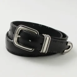 ORCIANI Belts^/ Bull Soft punched leather belt with metal tip