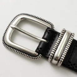 ORCIANI Belts^/ Bull Soft punched leather belt with metal tip