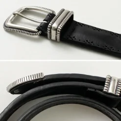 ORCIANI Belts^/ Bull Soft punched leather belt with metal tip