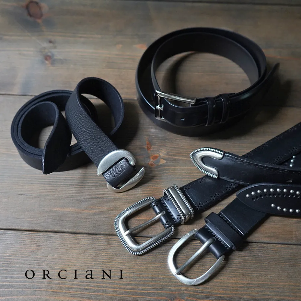 ORCIANI Belts^/ Calf Classic Leather Belt black