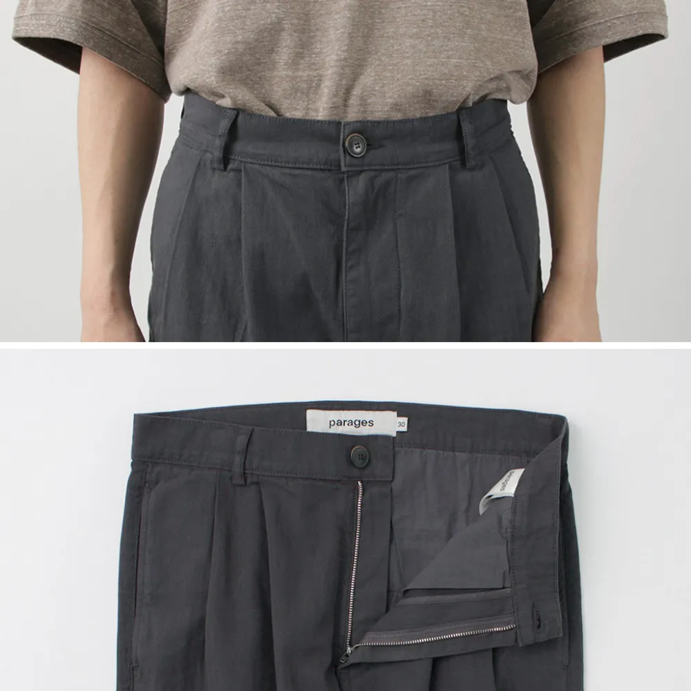 PARAGES Work Pants & Chinos^/ Double Pleated Pants Cotton