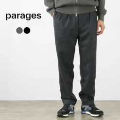 PARAGES Trousers^/ Double Pleats Wool Pants