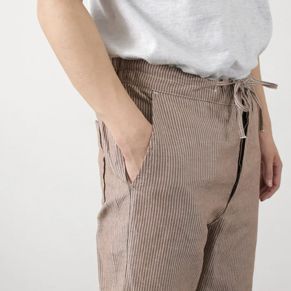 PARAGES Trousers^/ Yoga Pants Linen Cotton burgundy
