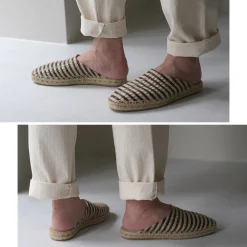 PARE GABIA Sandals^/ DENIS Espadrille slippers black_linen