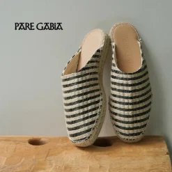 PARE GABIA Sandals^/ DENIS Espadrille slippers black_linen