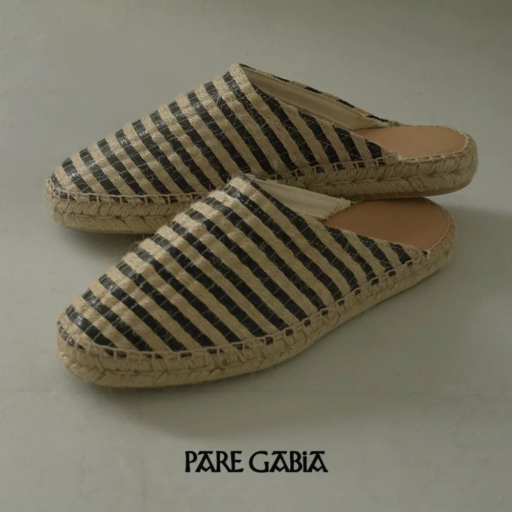 PARE GABIA Sandals^/ DENIS Espadrille slippers black_linen