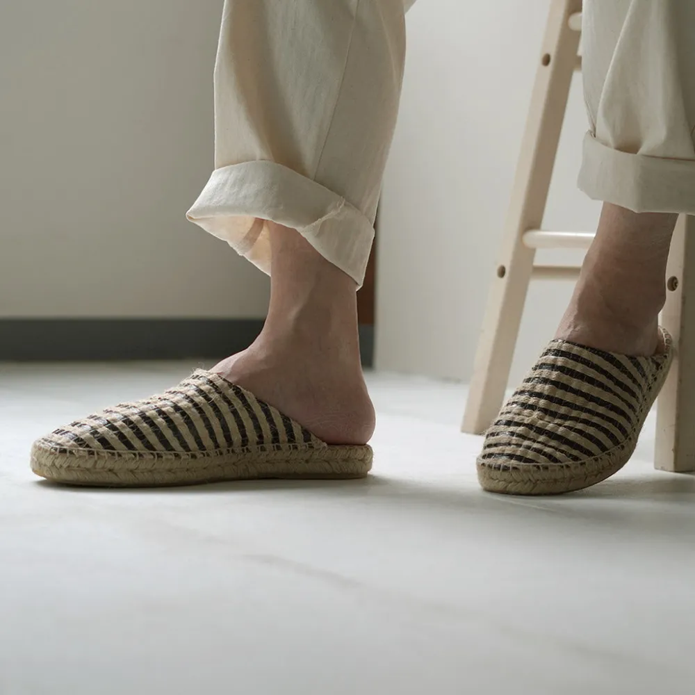 PARE GABIA Sandals^/ DENIS Espadrille slippers black_linen