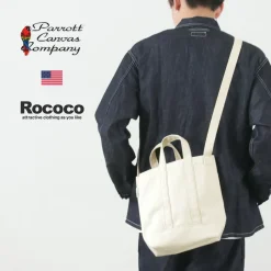 PARROTT CANVAS Tote Bags^/ Shoulder mini tote natural