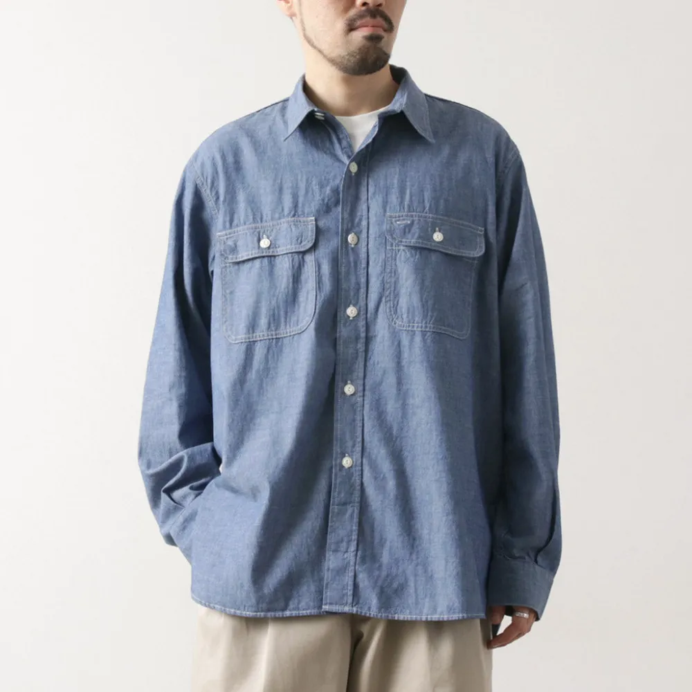 PAYDAY Shirts^/ 40s model, chin strap, work shirt lightblue