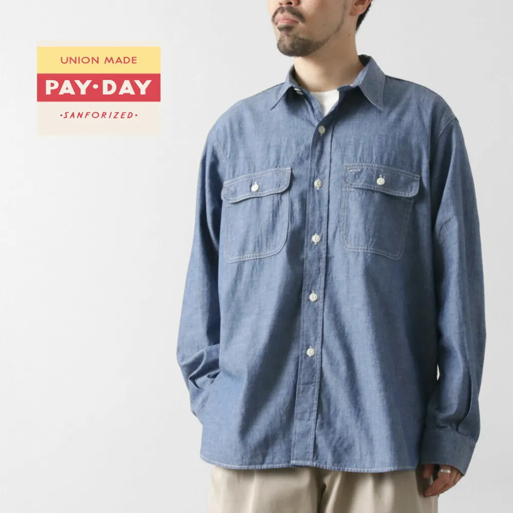 PAYDAY Shirts^/ 40s model, chin strap, work shirt lightblue