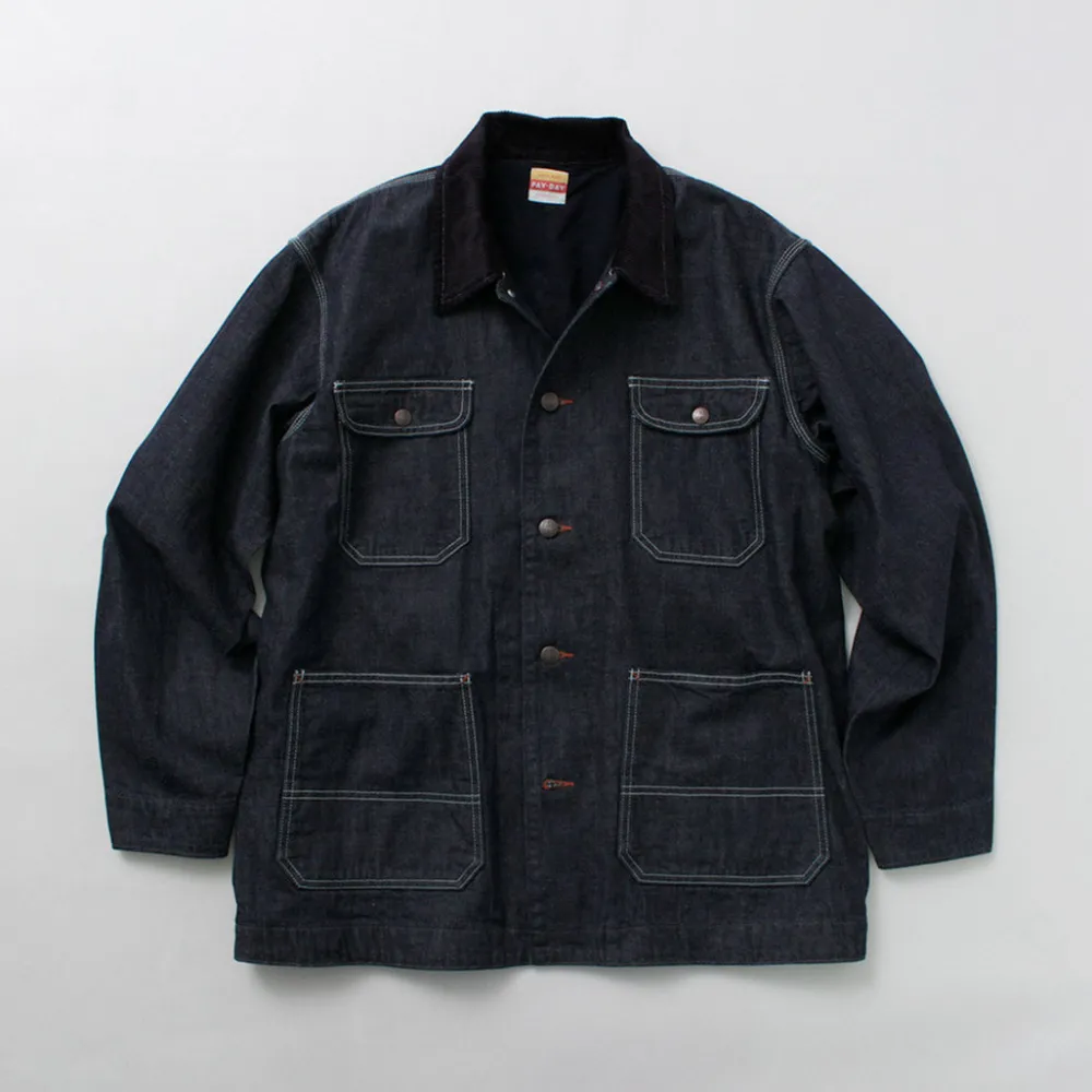 PAYDAY Jackets^/ 50's model corduroy collar coverall navy