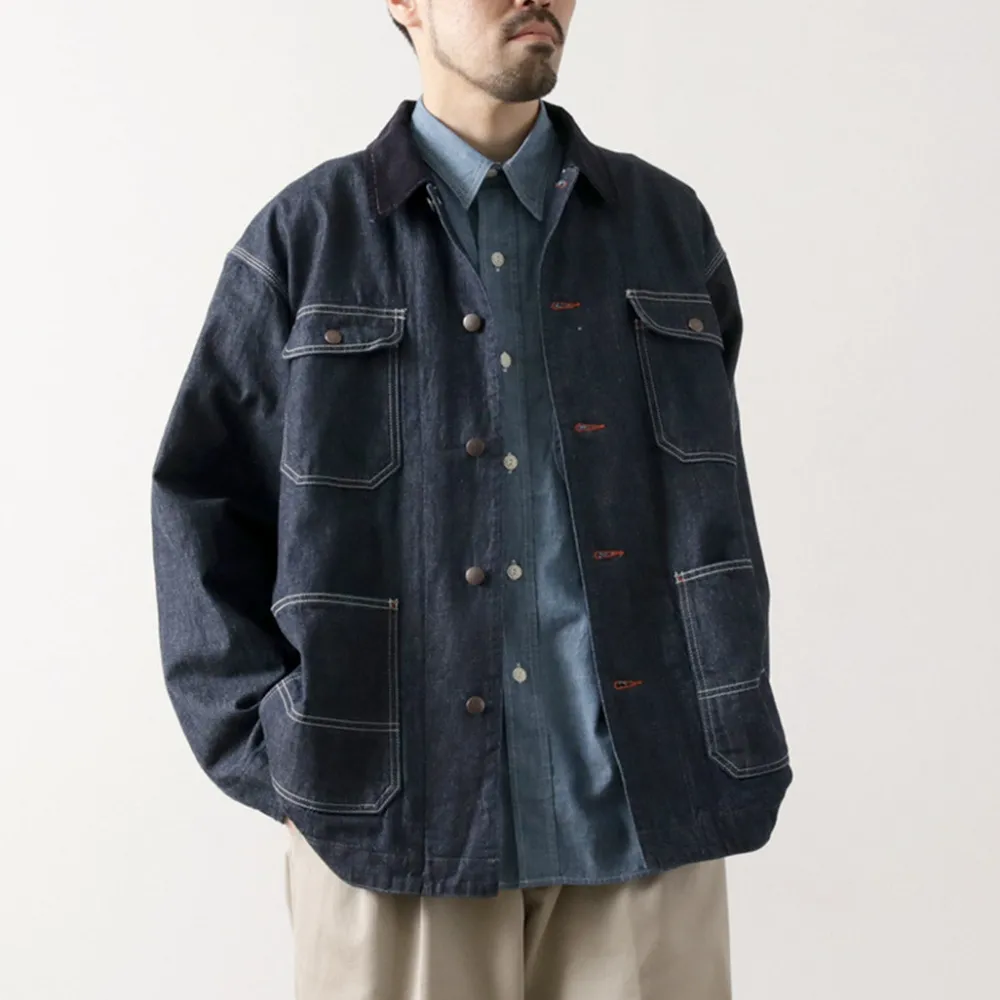 PAYDAY Jackets^/ 50's model corduroy collar coverall navy