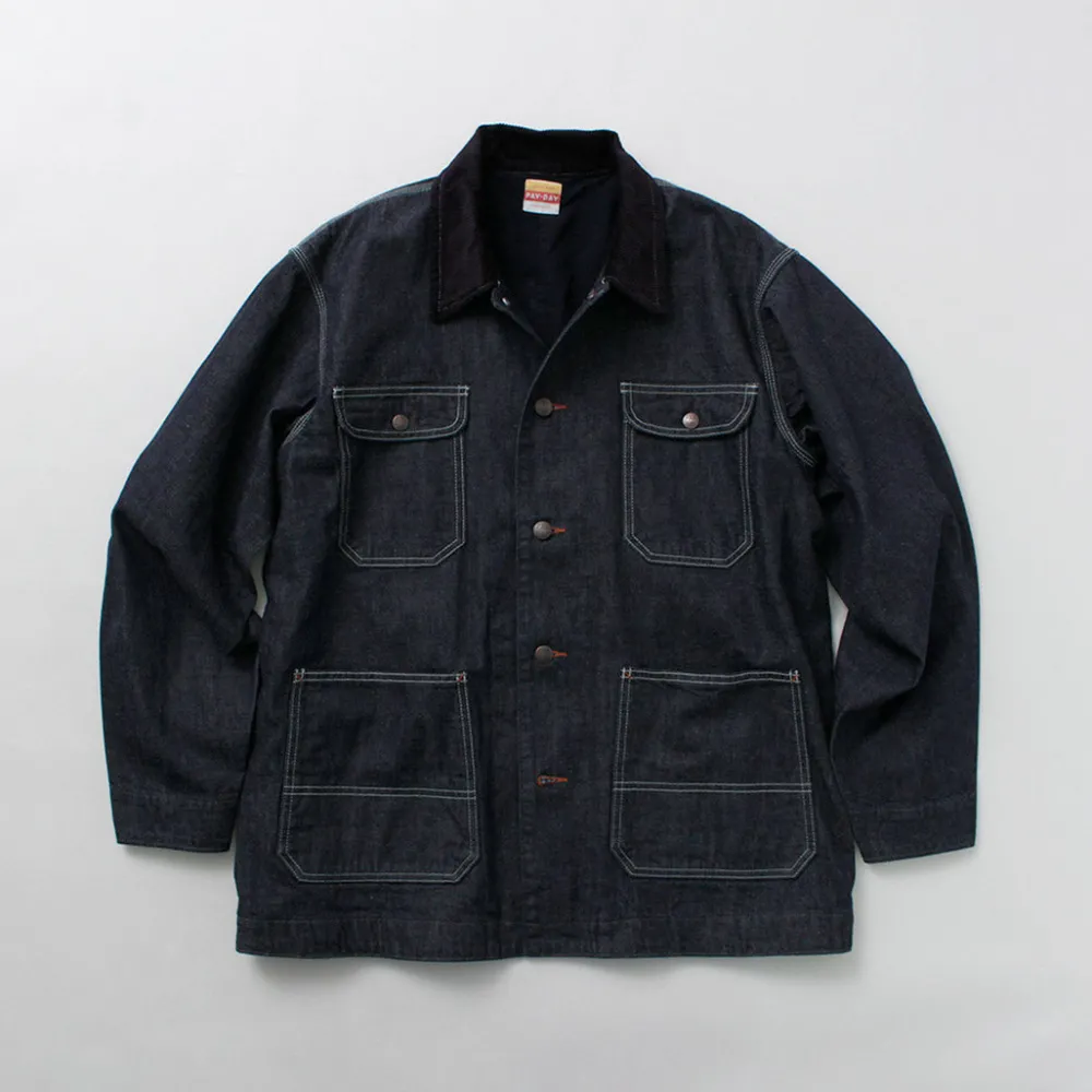 PAYDAY Jackets^/ 50's model corduroy collar coverall navy