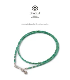PHADUA Anklets^/ Amazonite (2mm) cut beads / necklace / anklet green