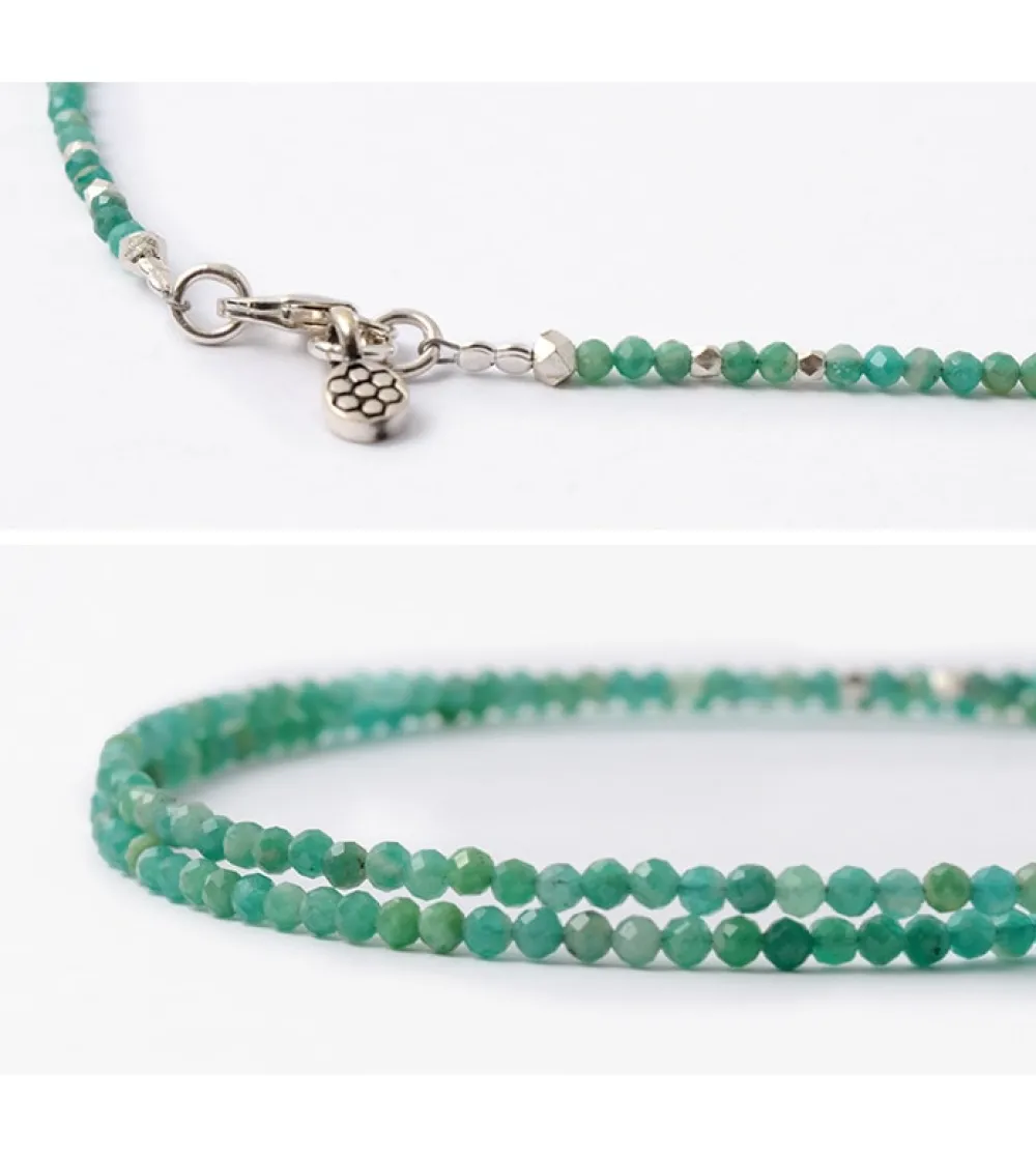 PHADUA Anklets^/ Amazonite (2mm) cut beads / necklace / anklet green