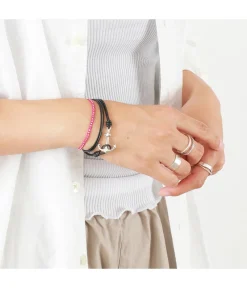 PHADUA Anklets^/ Anchor Leather Wrap Bracelet / Silver