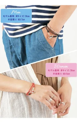 PHADUA Anklets^/ Anchor Leather Wrap Bracelet / Silver