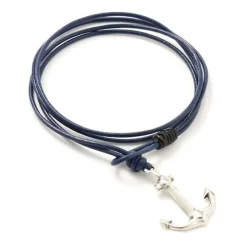PHADUA Anklets^/ Anchor Leather Wrap Bracelet / Silver