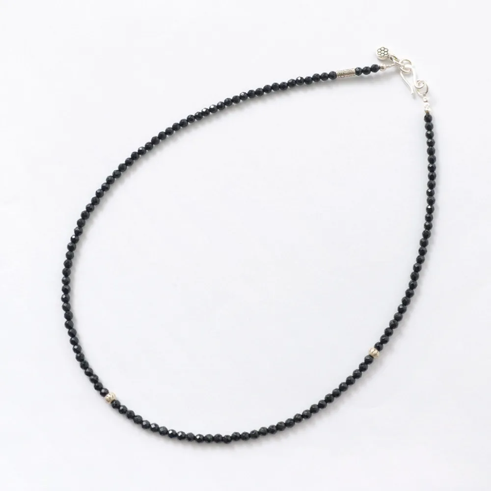 PHADUA Anklets^/ onyx bead necklace black