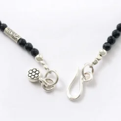 PHADUA Anklets^/ onyx bead necklace black