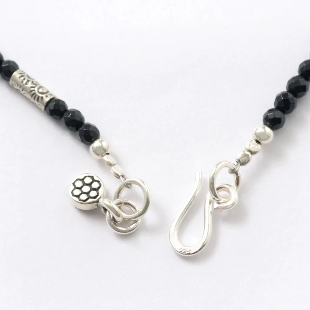 PHADUA Anklets^/ onyx bead necklace black