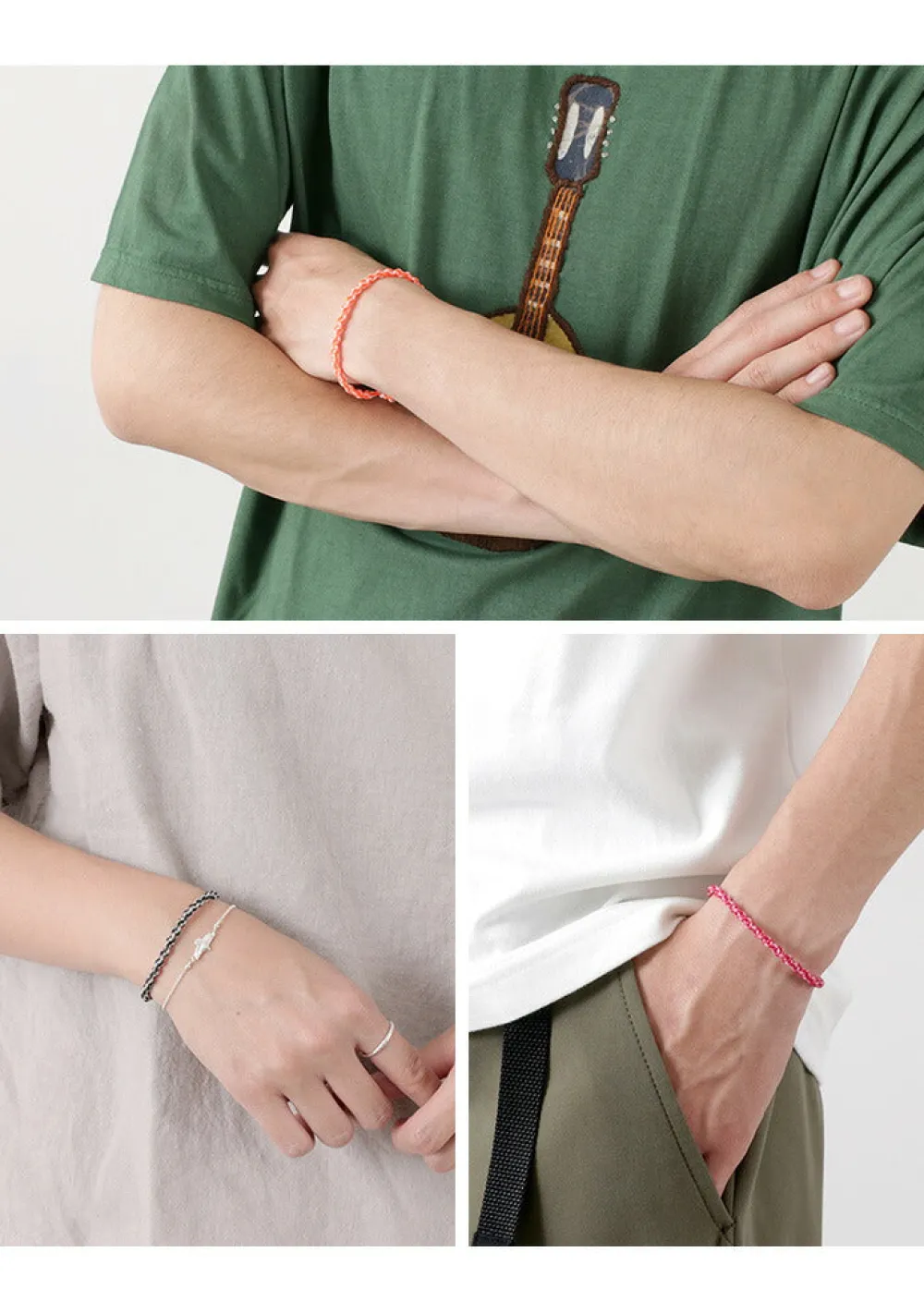 PHADUA Anklets^/ Bracelet Wax cord 2-tone