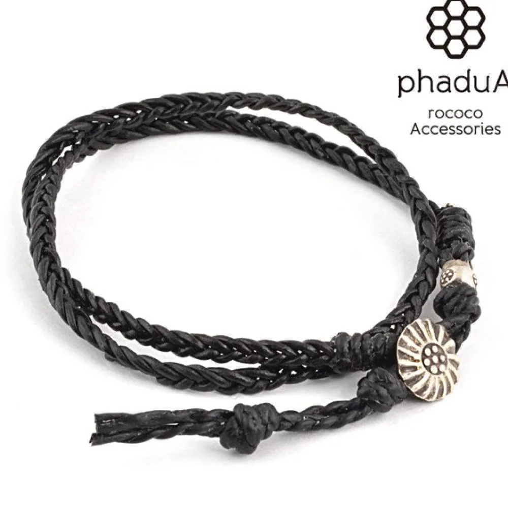 PHADUA Bracelets^/ Bradydd 1mm leather 2 wrap bracelet