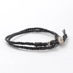 PHADUA Anklets^/ Braided 1mm Leather 2 Wrap Anklet