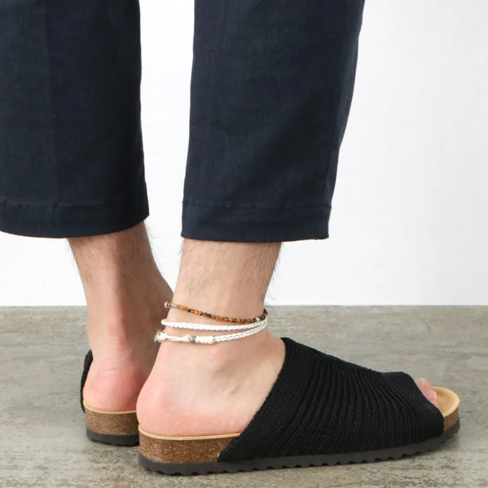 PHADUA Anklets^/ Braided 1mm Leather 2 Wrap Anklet
