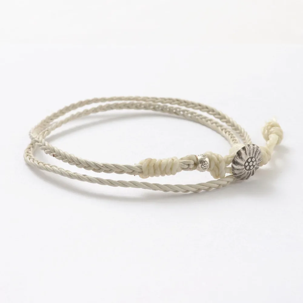 PHADUA Anklets^/ Braided 1mm Leather 2 Wrap Anklet