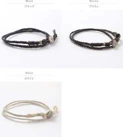 PHADUA Anklets^/ Braided 1mm Leather 2 Wrap Anklet